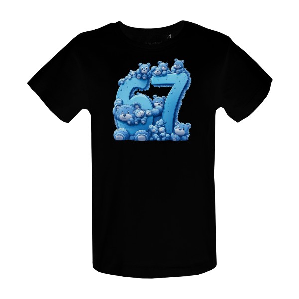 Tričko s potiskem six seven blue teddy